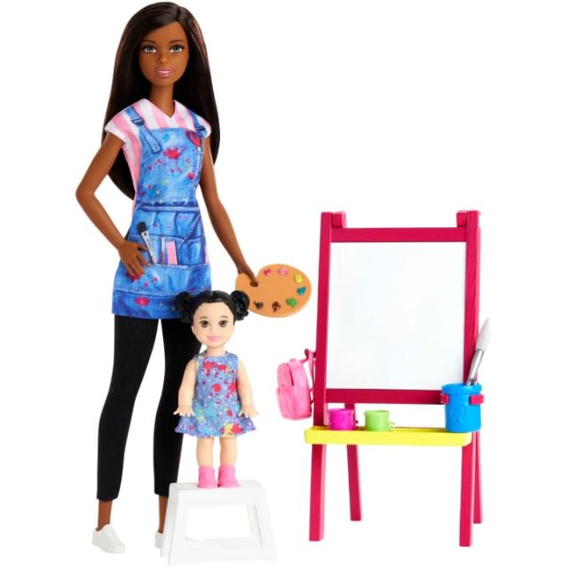 Mattel Barbie Povolanie herný set Učiteľka umenia černoška GJM29