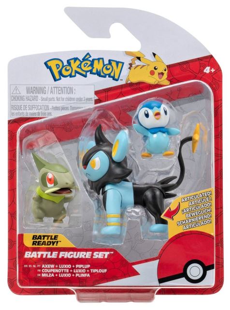 Pokémon figurky 3-pack Axew, Luxio, Piplup