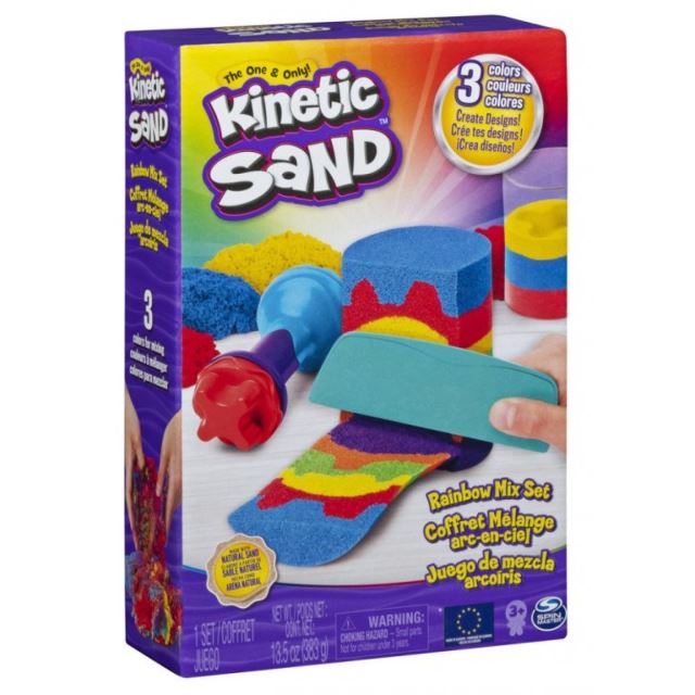 Kinetic Sand Kinetický písek duhová hrací sada 383g
