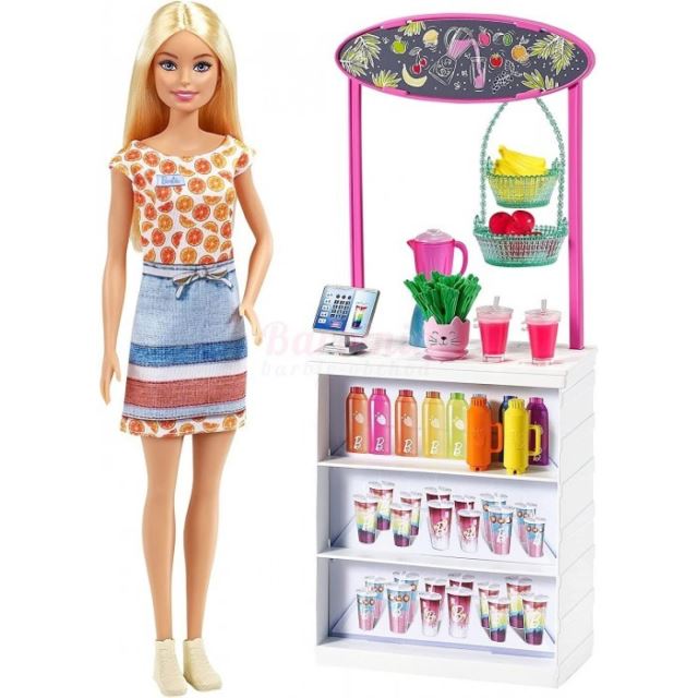 Mattel Barbie Smoothie stánok s bábikou, GRN75