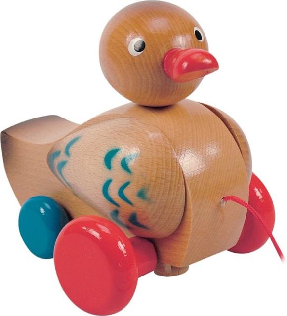 WOODY Tahací kachna klapací - hnědá