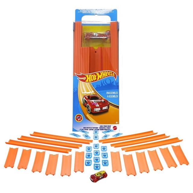 Hot Wheels Track builder dlouhá dráha s angličákem, Mattel BHT77