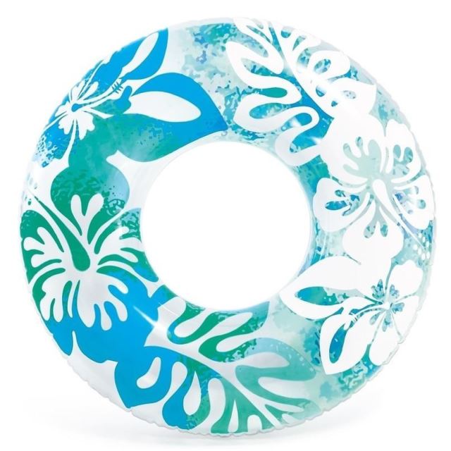 Intex 59251 Kruh plovací Květiny 91cm modrý