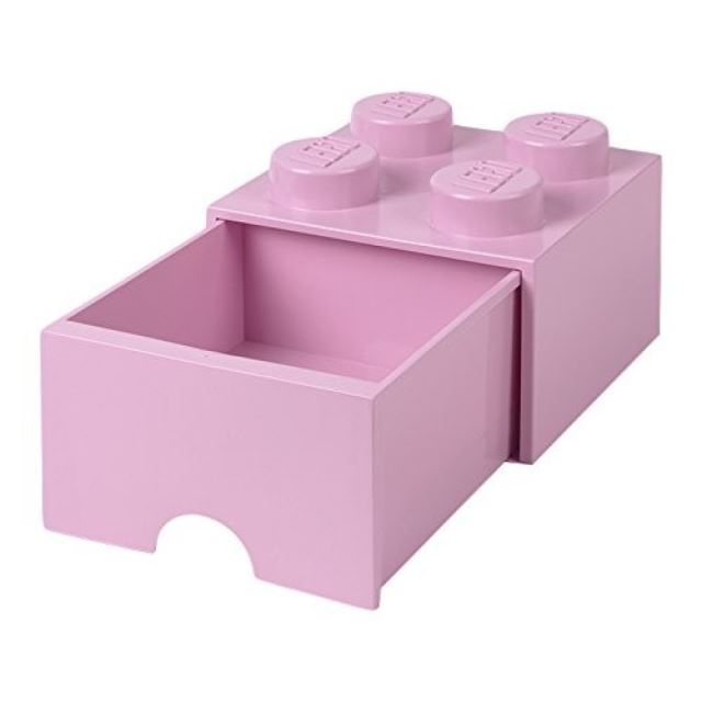 LEGO Úložný box 250x252x181 se šuplíkem světle růžový