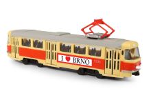 Električka, ktorá hlási zastávky česky 28 cm BRNO