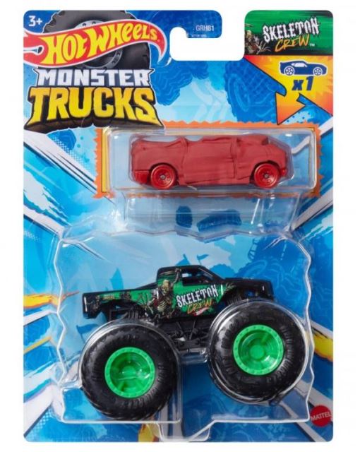 Hot Wheels® Monster Trucks s angličákem SKELETON CREW, Mattel HWN44
