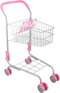 Nákupní vozík růžovo-šedý