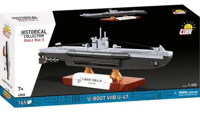 Cobi 4858 II WW Německá ponorka U-Boot VIIB U-47, 1:300, 165 k