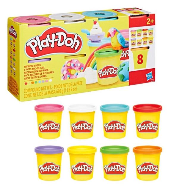 Hasbro Play-Doh modelína sada 8 tub dúhovej farby, G0691