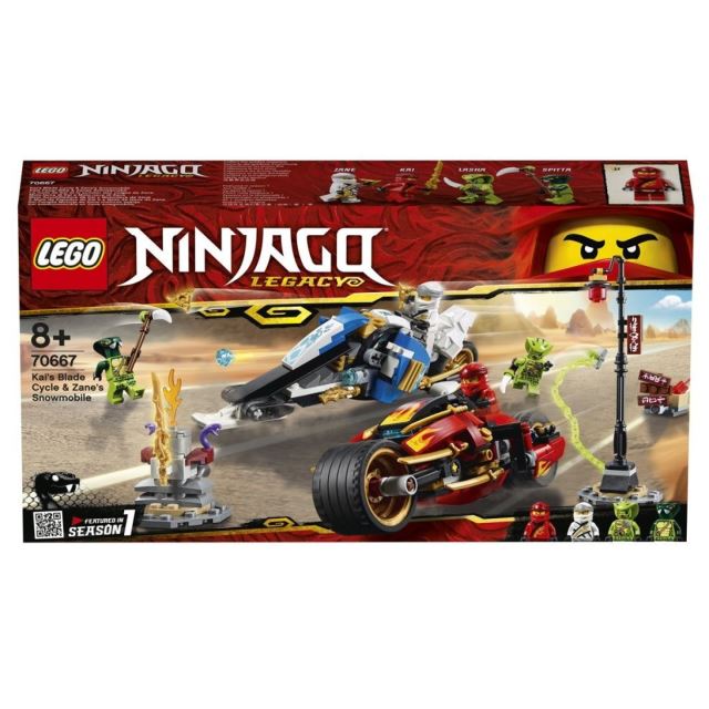LEGO® Ninjago 70667 Kaiova motorka s čepelemi a Zaneův sněžný vůz