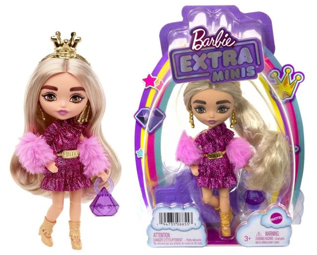 Mattel Barbie® Extra minis™ blondínka s korunkou, HJK67