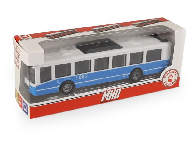 Autobus MHD modrý 16 cm - otváracie dvere
