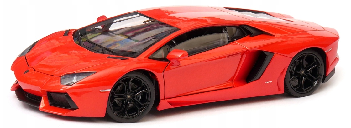 Welly kovový model lamborghini aventador coupé červené 1:24