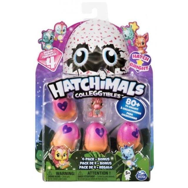 Hatchimals zářící zvířátka čtyřbalení s bonusem serie 4