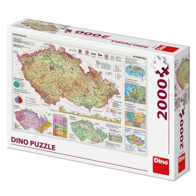 Dino Puzzle Mapy českej republiky 2000 dielikov