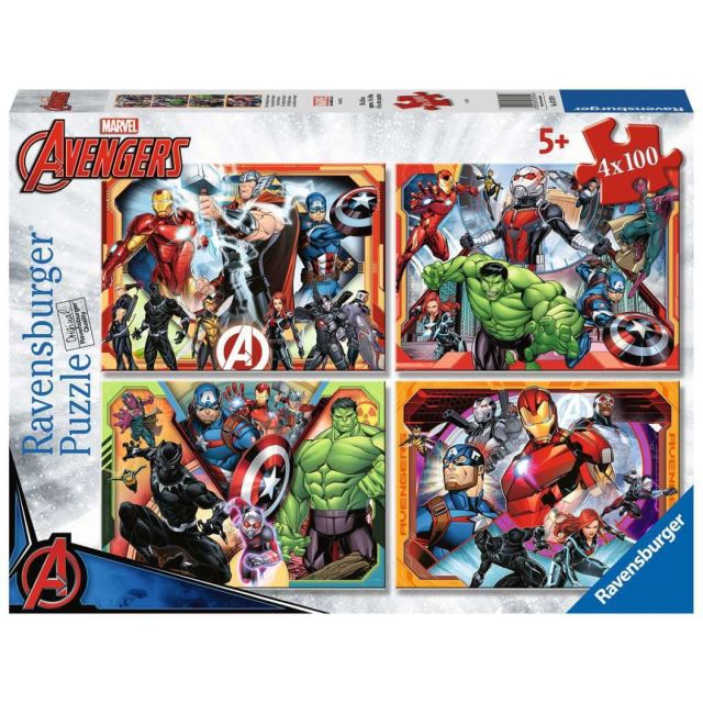 Ravensburger 07079 Puzzle Marvel Avengers 4 x 100 dielkov