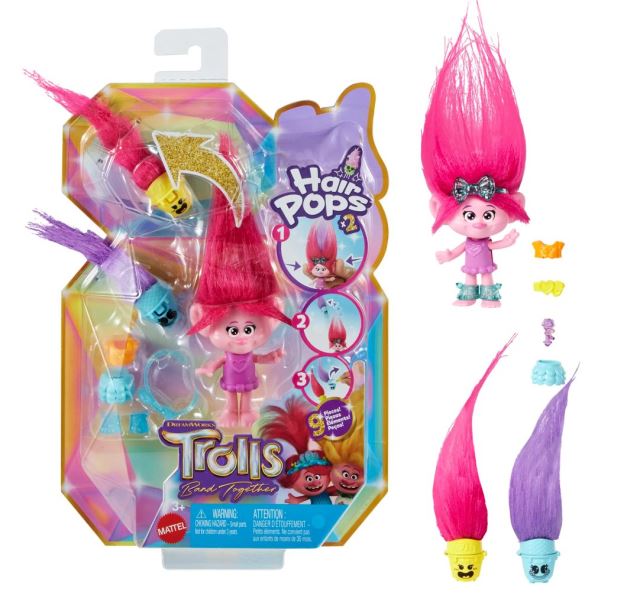 Mattel TROLLS malá bábika hair pops Poppy HNF10