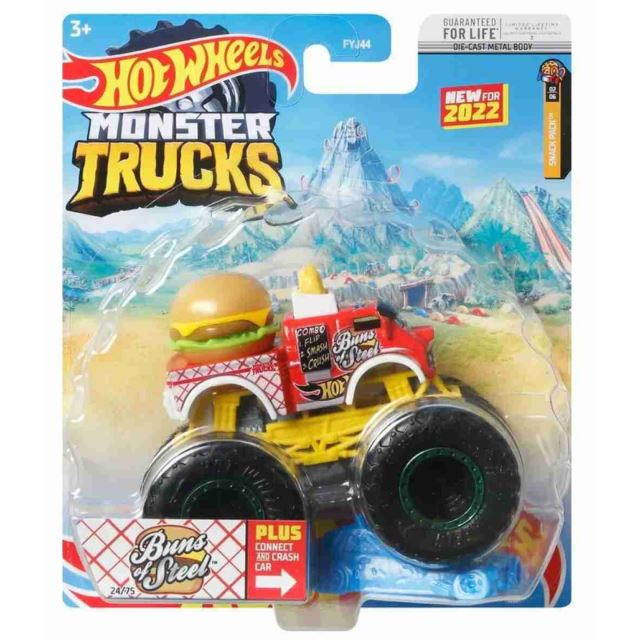 Hot Wheels® Monster Trucks Kaskadérské kousky Buns of Steel, Mattel HCP36