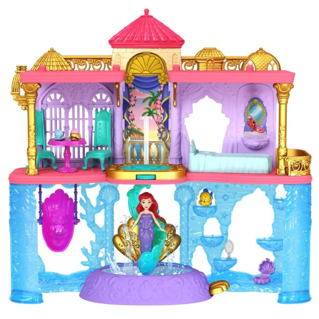 Mattel Disney Princess Malá bábika Ariel a kráľovský zámok, HLW95
