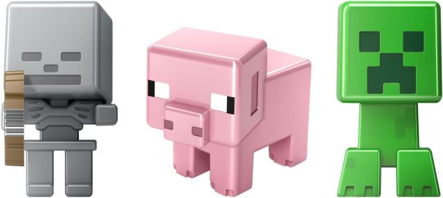 Minecraft 3ks figurky: Pig, Creepera Skeleton, Mattel CGX28