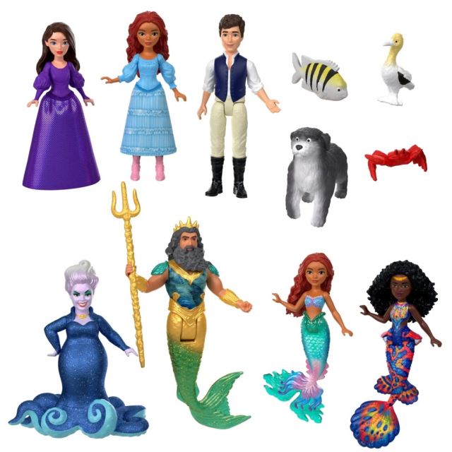 Mattel Disney The Little Mermaid Sada malých bábik a kamarátov zo zeme a mora HND30