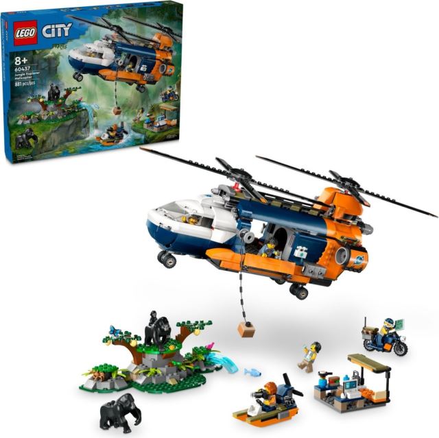 LEGO® CITY 60437 Helikoptéra na průzkum džungle v základním táboře