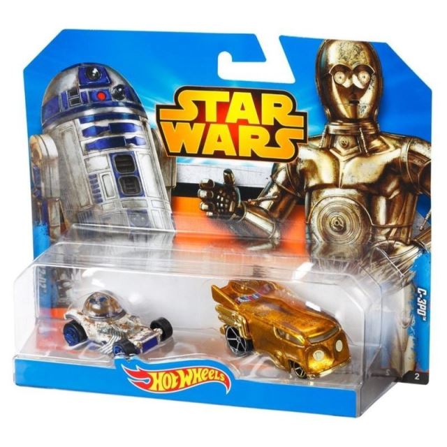 Hot Wheels Star Wars sada 2 auta C-3PO a R2-D2, Mattel CGX02