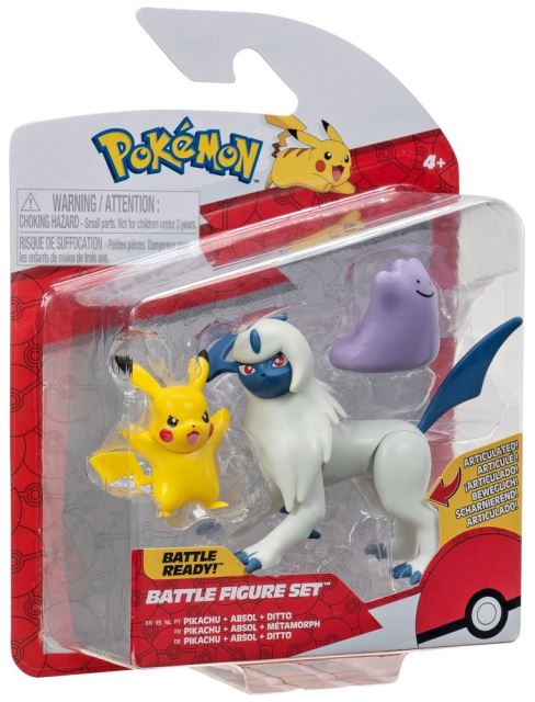Pokémon figúrky 3-pack Pikachu, Absol, Ditto