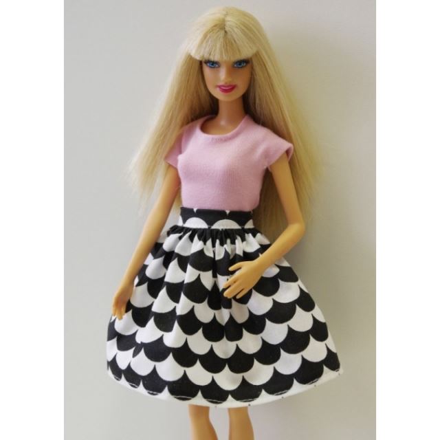 Barbie Černobílá sukně