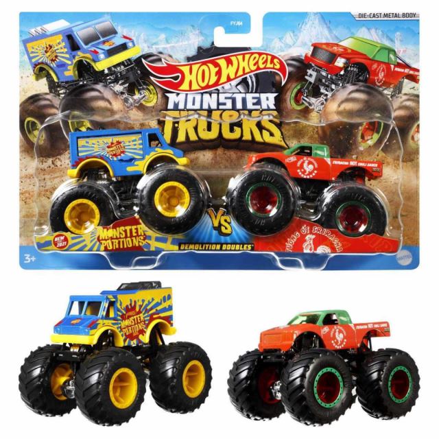 Hot Wheels® Monster Trucks Demoliční duo Monster Portions vs. Spiracha, Mattel GTJ49