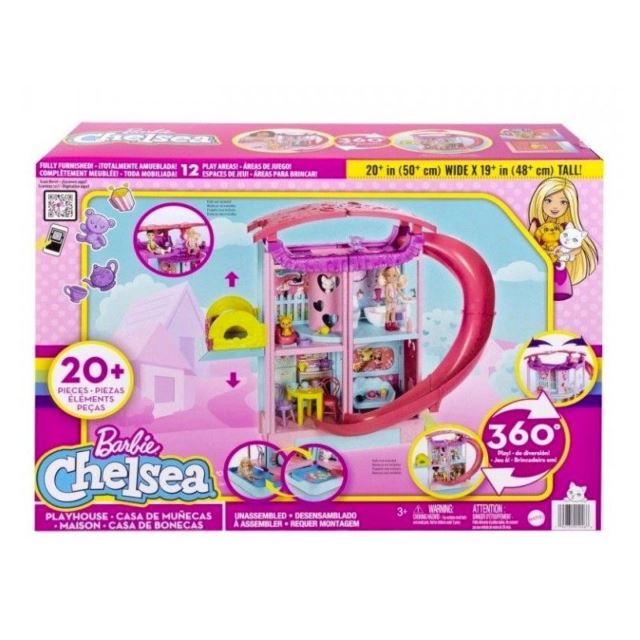 Mattel Barbie Chelsea Dům se skluzavkou, HCK77