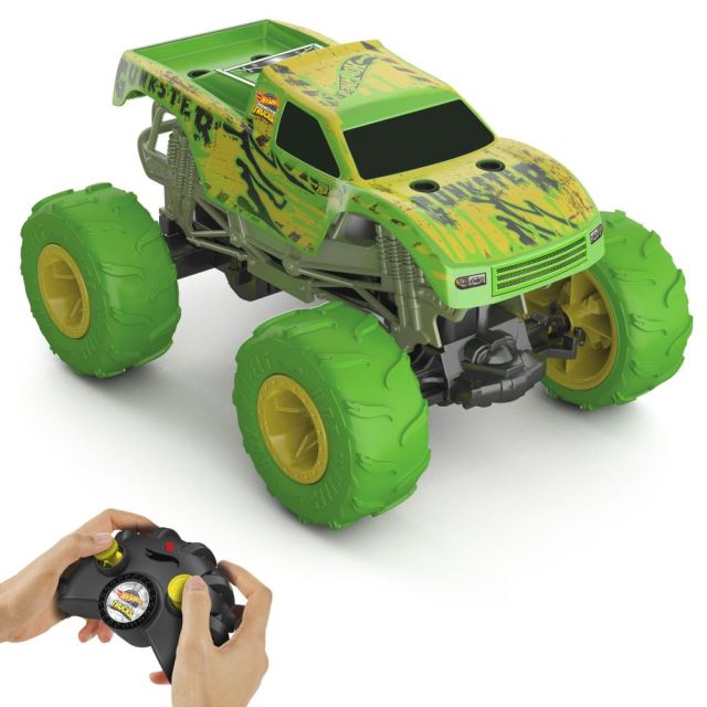 Mattel Hot Wheels RC Monster Trucks GUNKSTER svietiaci v tme 1:15