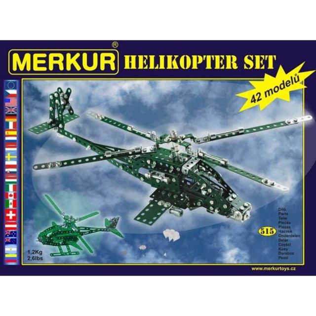 Merkur Helikopter Set - 40 modelů, 515 dílů