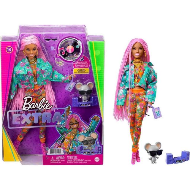 Barbie Extra Štýlová dlhovláska s myškou, Mattel GXF09