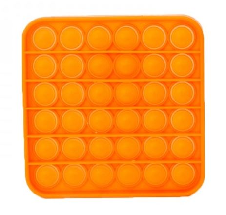 Bubble pops - Praskající bubliny silikon antistresová hra čtverec oranžový