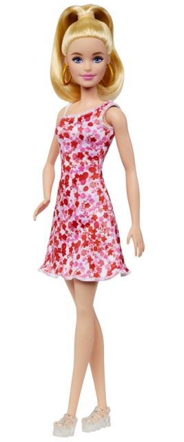 Mattel Barbie modelka 205 ružové kvetinové šaty, HJT02