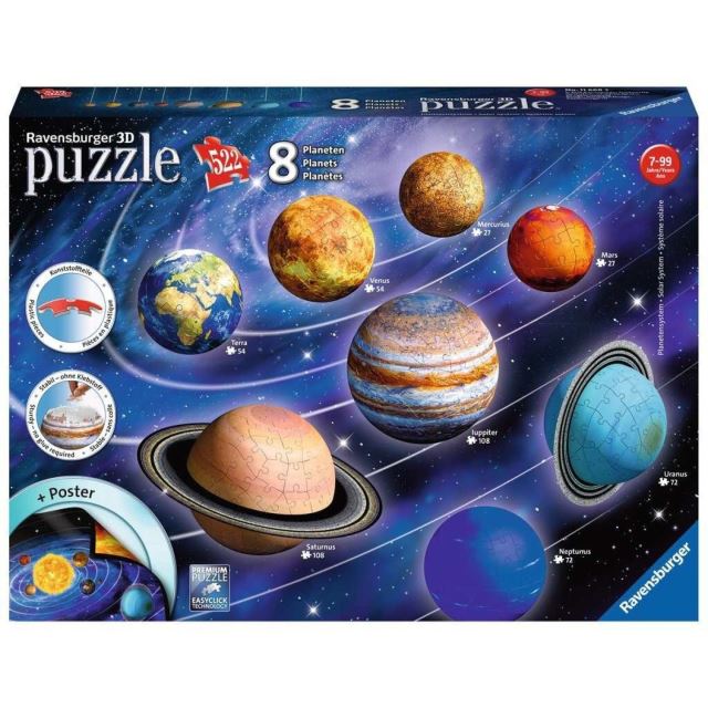 Ravensburger 11668 Puzzleball Planetární systém 522 dílků