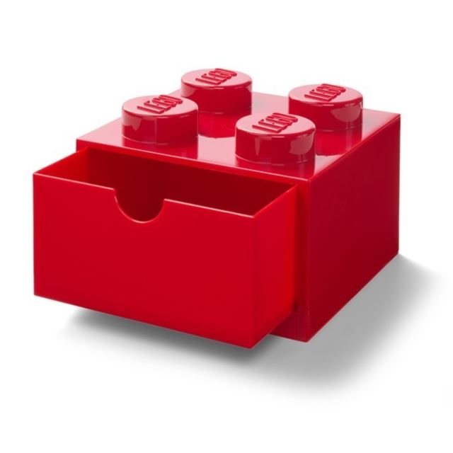 LEGO Stolní box 4 se zásuvkou červený