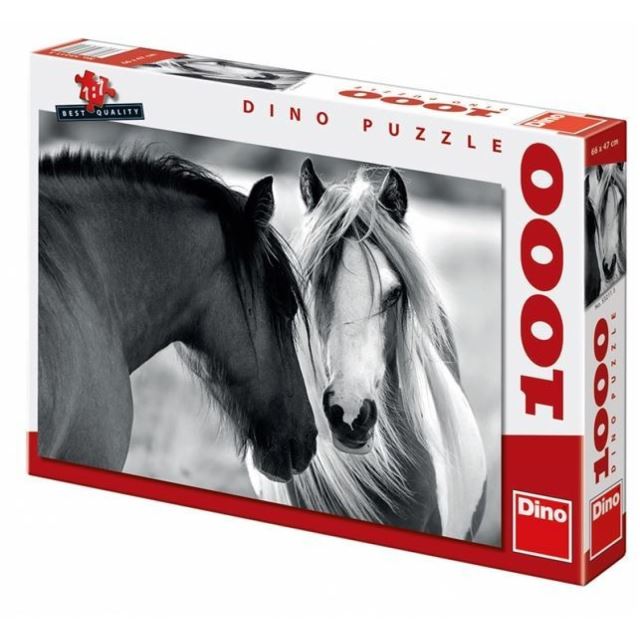 Puzzle Černobílí koně 1000d, Dino
