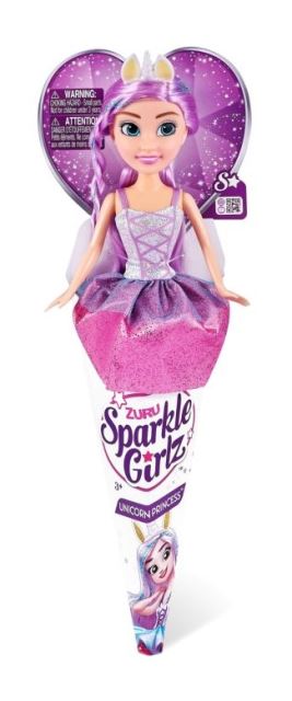 ZURU Sparkle Girlz Princezna v kornoutku jednorožec fialová