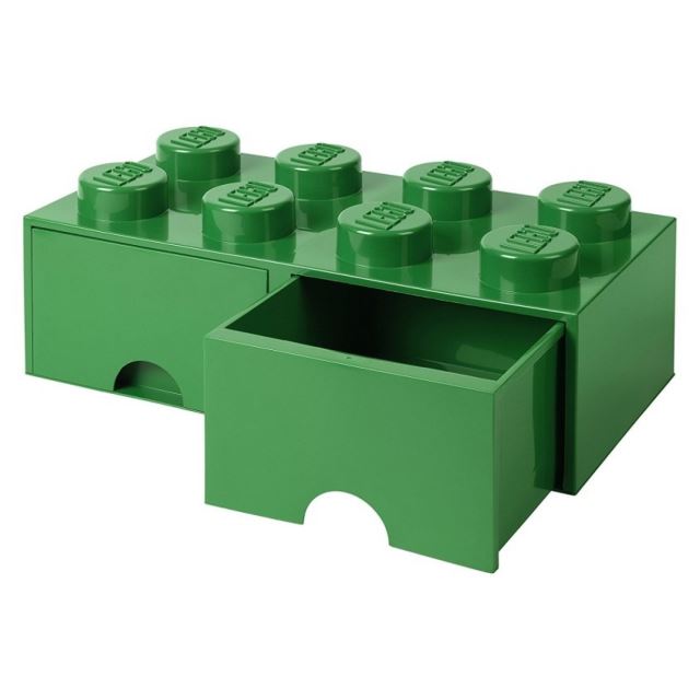 LEGO Úložný box 250x502x181 se šuplíky tmavě zelený