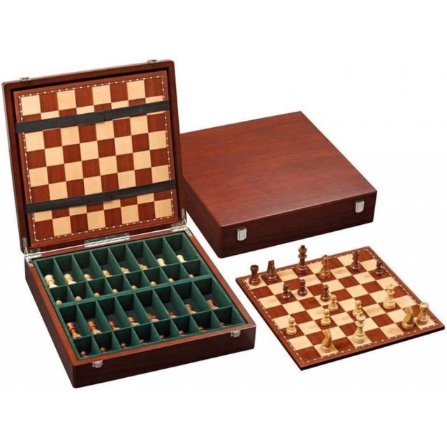 Philos Šachy dřevěné exklusivní v mahagonovém boxu 420 x 420 x 75 mm