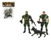 Figurky 2 vojáci se psem a doplňky 6 cm