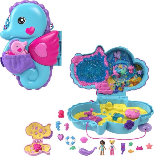 Mattel Polly Pocket Pidi pocketková kabelka Rodina morských koníkov, HWP03