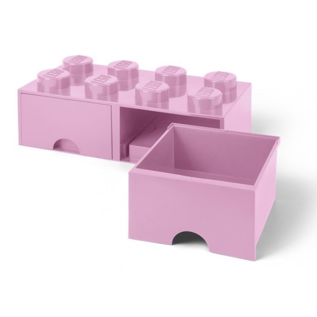 LEGO Úložný box 250x502x181 se šuplíky světle růžový
