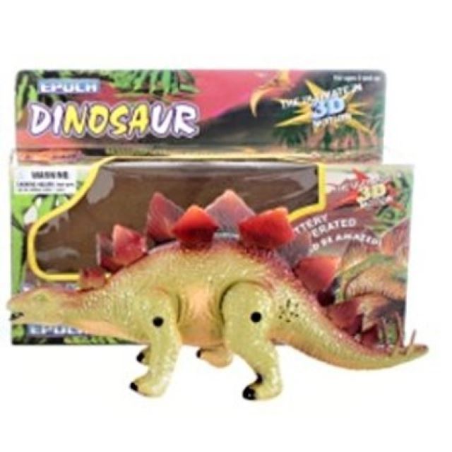 Dinosaurus chodící Stegosaurus 30cm světlý, světo, zvuk