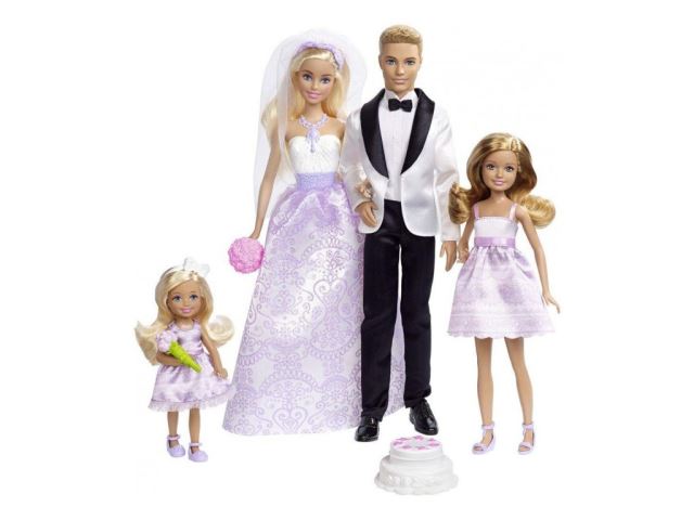 Mattel Barbie DJR88 Nevesta, ženích a 2 družičky