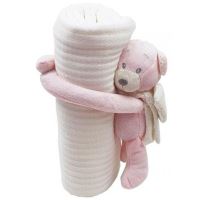 Toy Toy Toy Detská deka s plyšovým medvedíkom ružovým (1)
