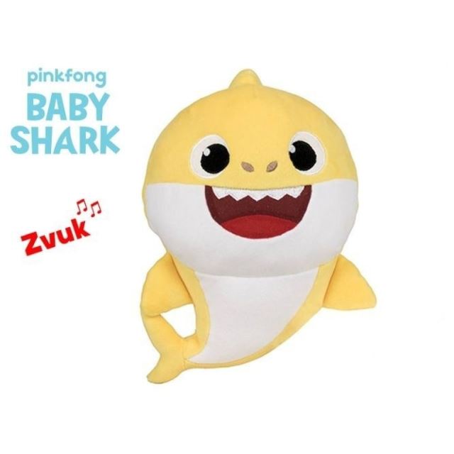 BABY SHARK Plyšové zvířátko žralok zpívající 20cm žlutý