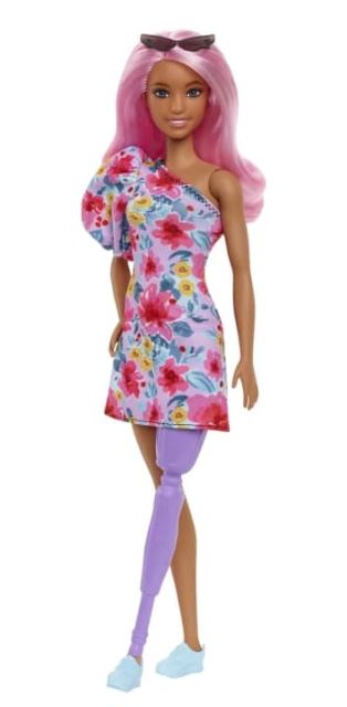 Barbie modelka 189 s protetickou nohou, Mattel HBV21